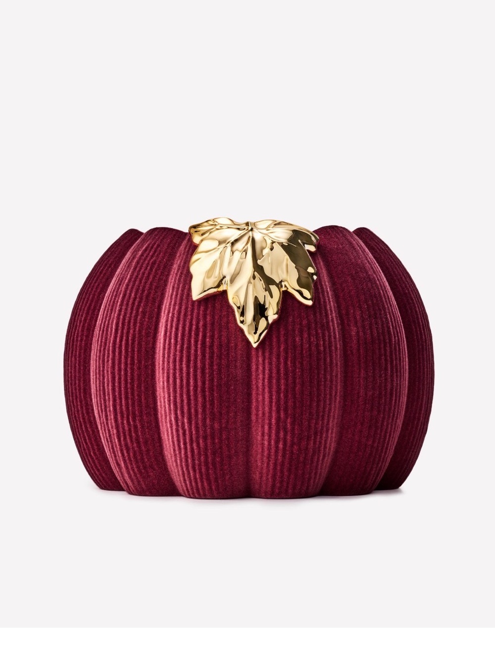 Bath & Body Works Purple Corduroy Pumpkin 3 wick candle holder NWT